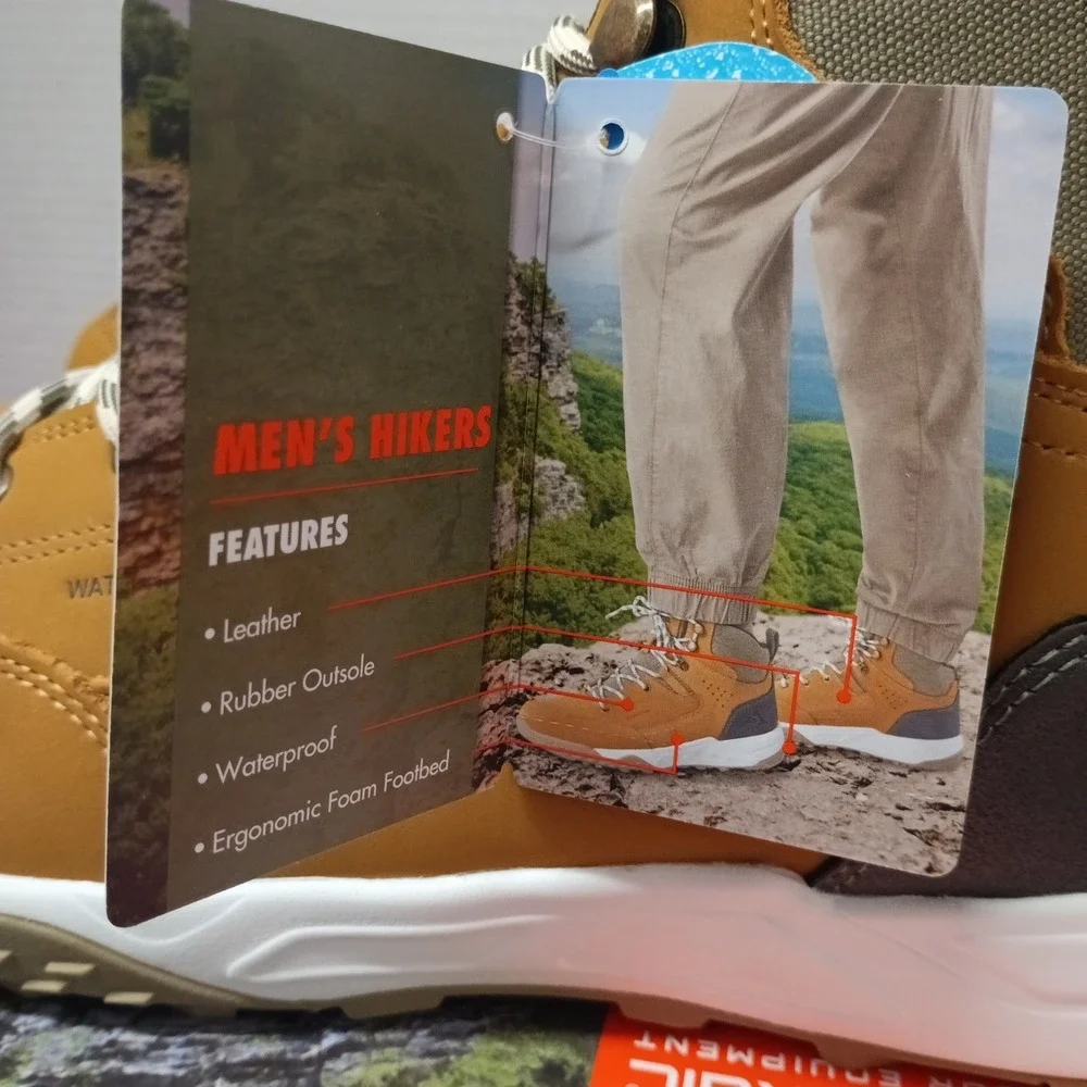 Ozark Trail Mens Size 13 Sport Hiker Shoes Waterproof Hiking Boots Wheat Leather